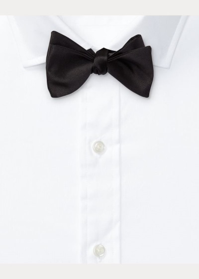 Corbatas Ralph Lauren Hombre Negros - Silk Satin Bow - WQFRN0157